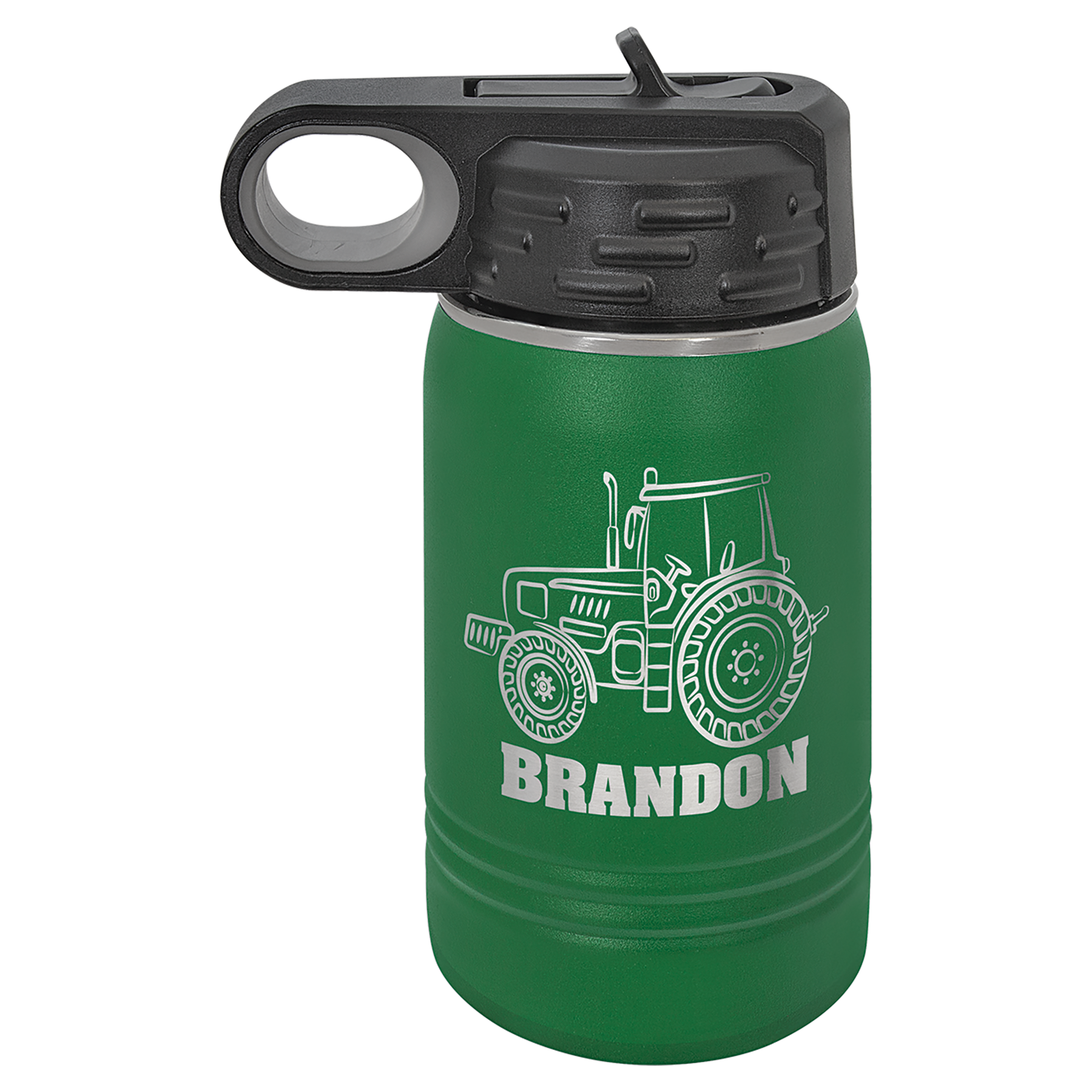 Green 12 oz. Powder Coated Water Bottle