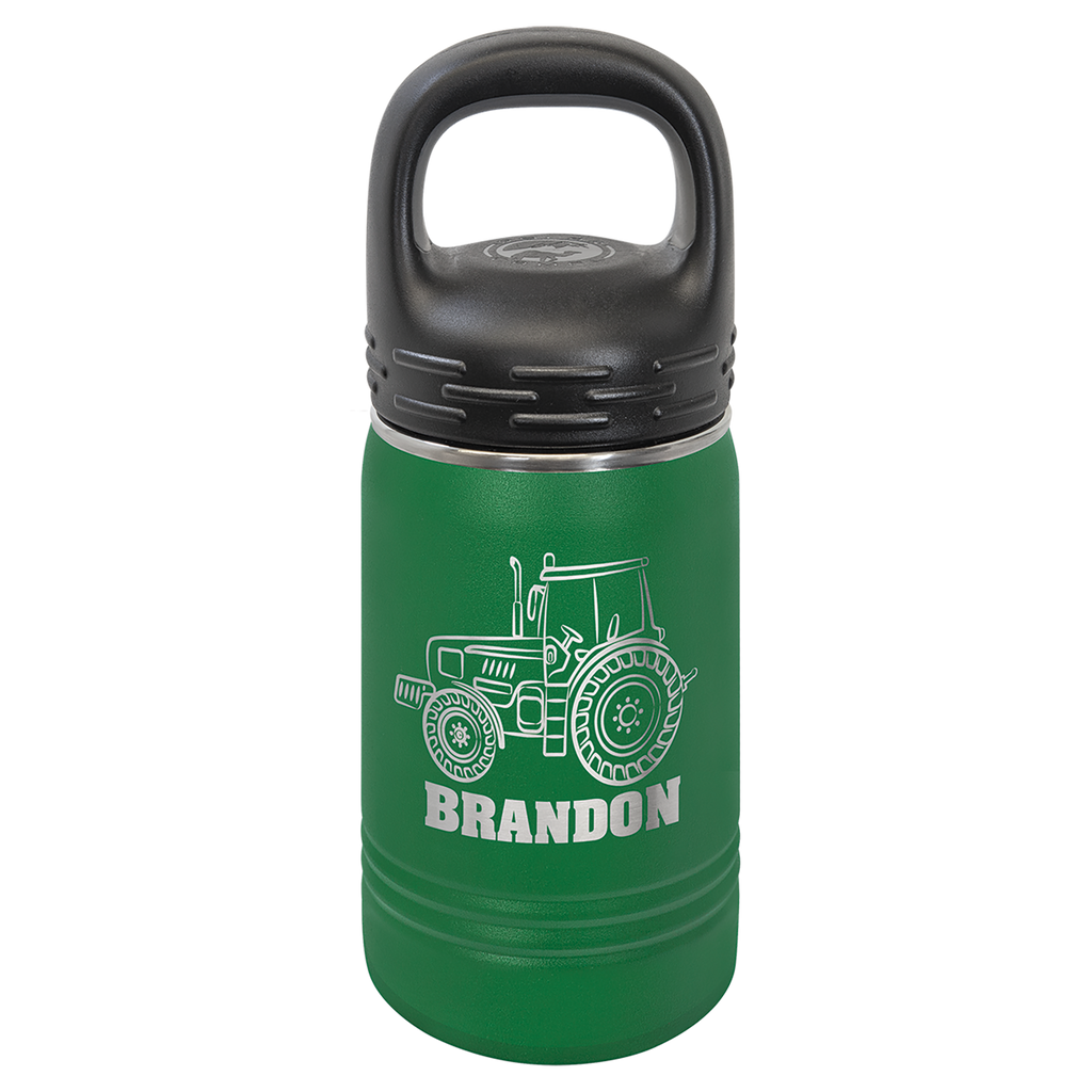 Green 12 oz. Powder Coated Water Bottle