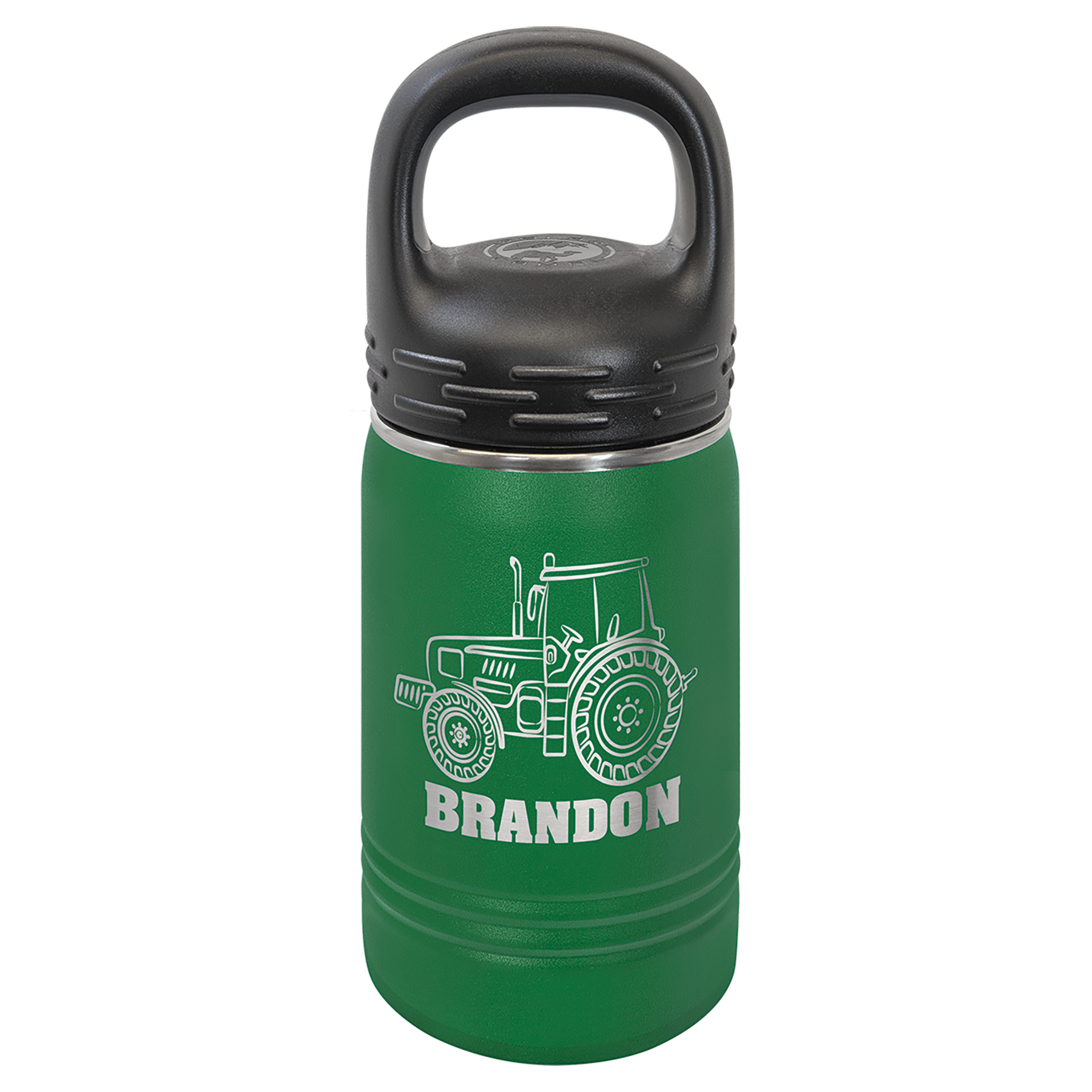 Green 12 oz. Powder Coated Water Bottle