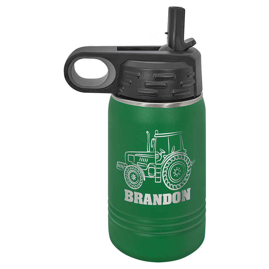 Green 12 oz. Powder Coated Water Bottle