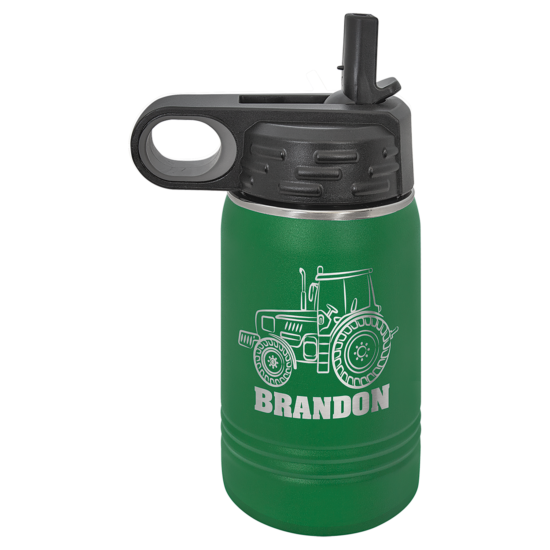 Green 12 oz. Powder Coated Water Bottle