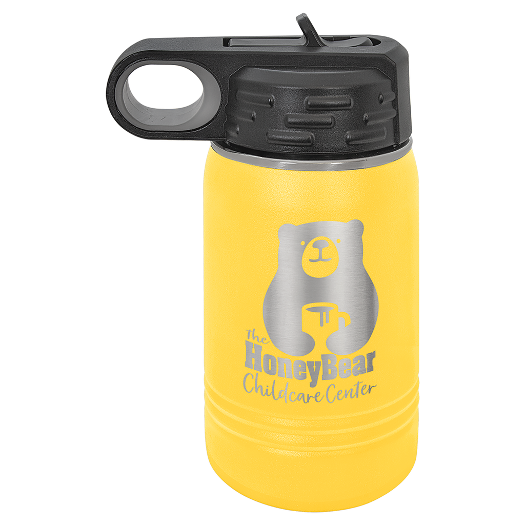 Yellow 12 oz. Powder Coated Water Bottle