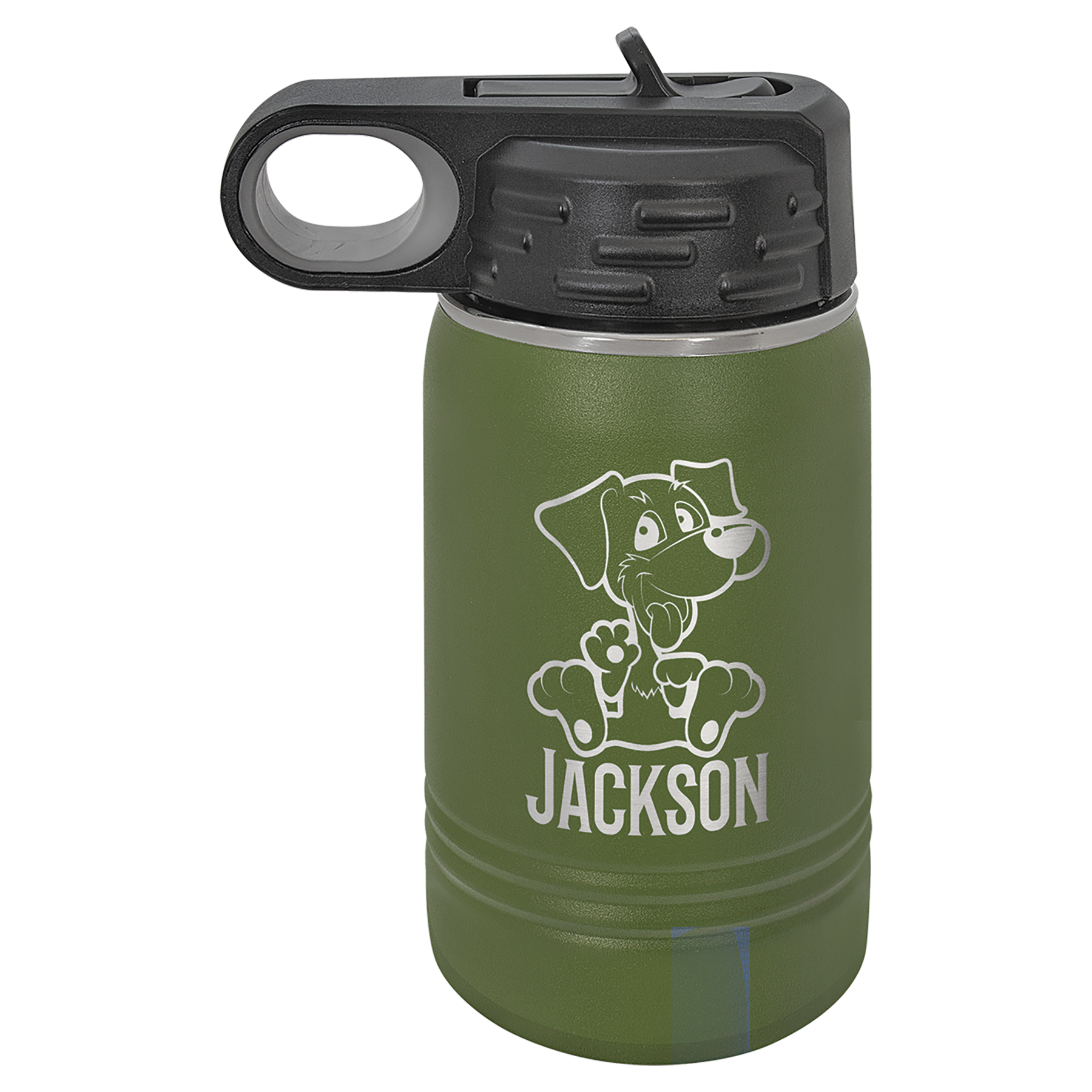 Olive Green 12 oz. Powder Coated Water Bottle
