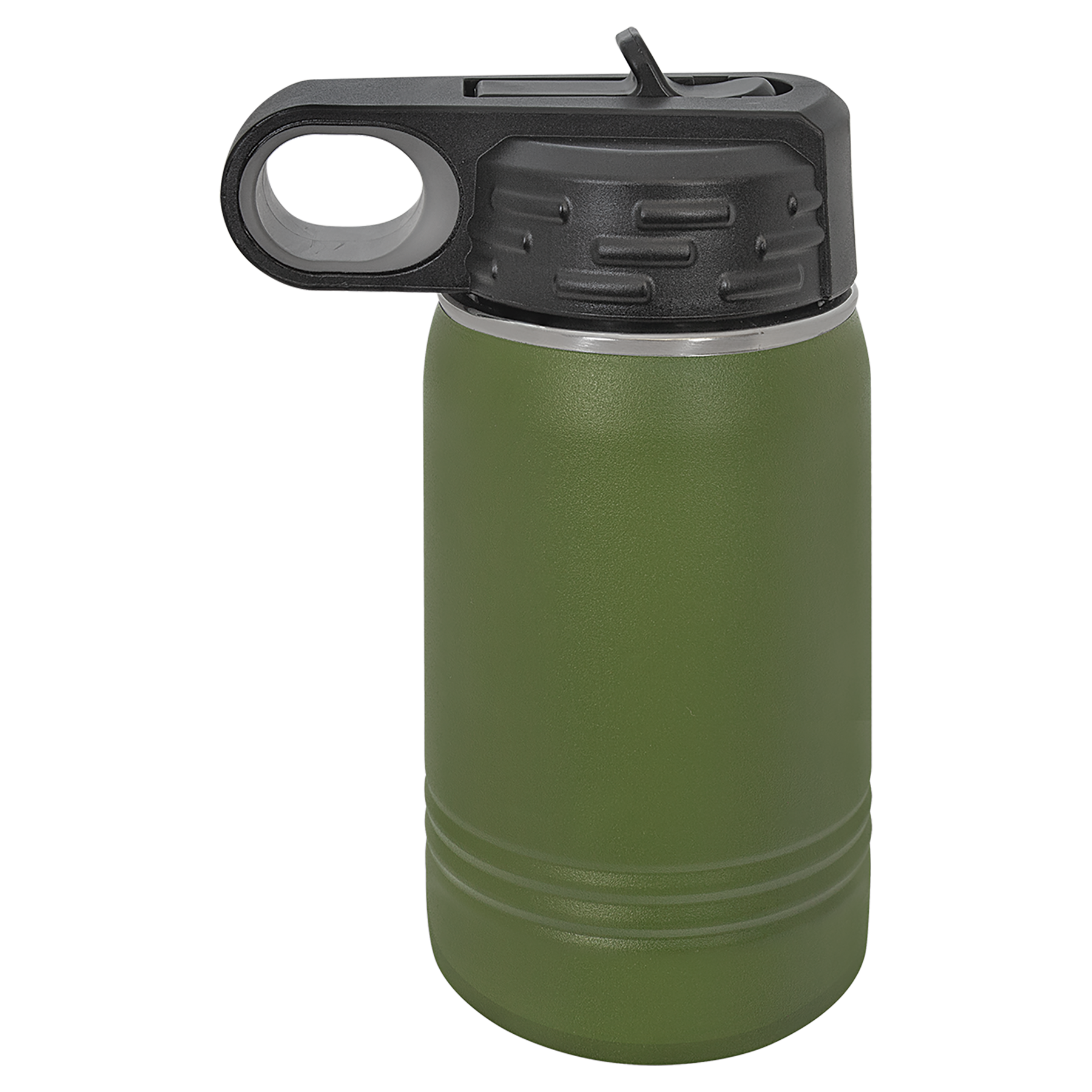 Olive Green 12 oz. Powder Coated Water Bottle blank-preview