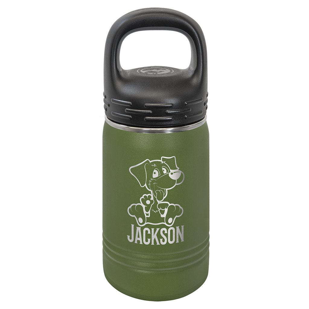 Olive Green 12 oz. Powder Coated Water Bottle
