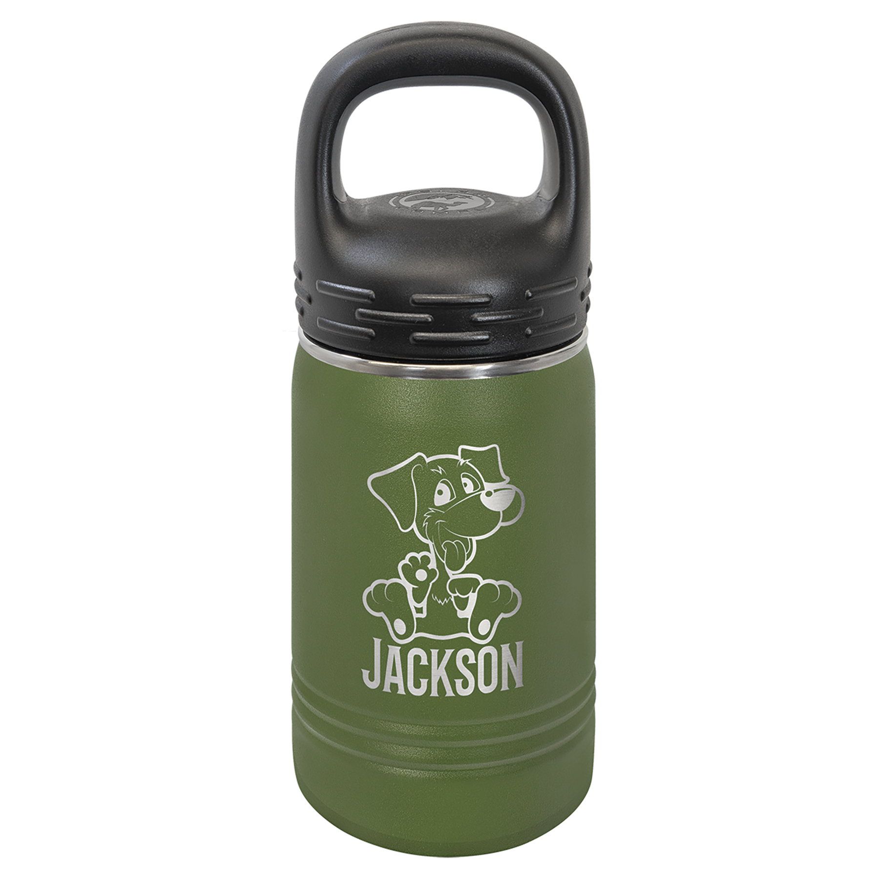 Olive Green 12 oz. Powder Coated Water Bottle