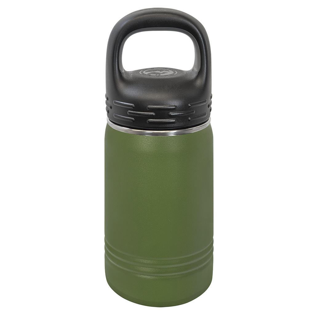 Olive Green 12 oz. Powder Coated Water Bottle