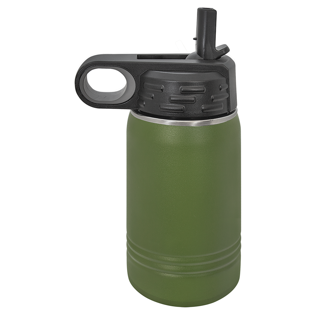 Olive Green 12 oz. Powder Coated Water Bottle