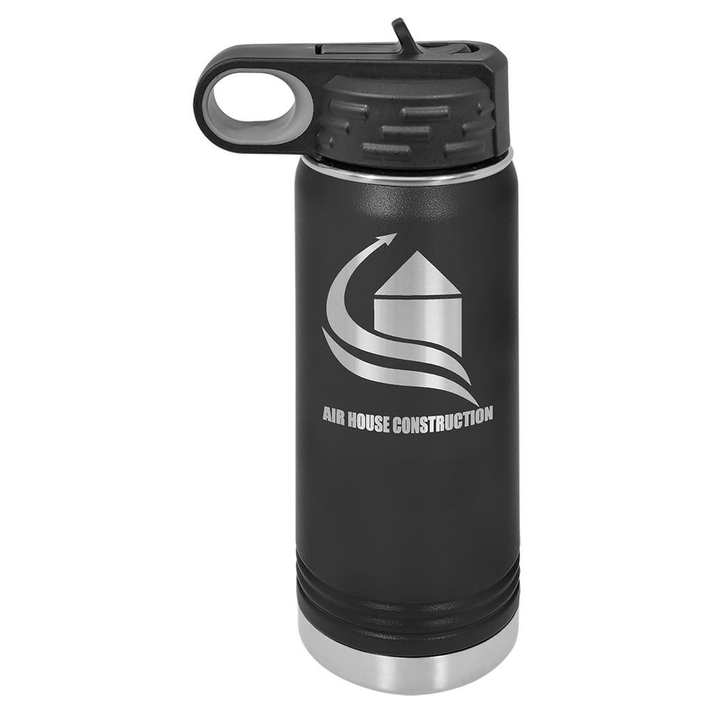 Black 20 oz. Powder Coated Water Bottle
