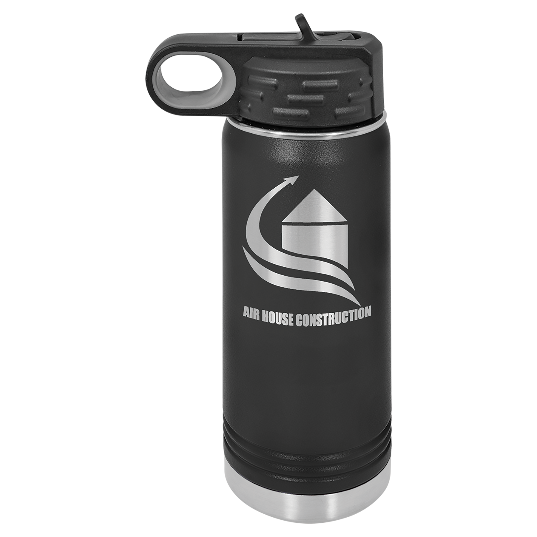 Black 20 oz. Powder Coated Water Bottle