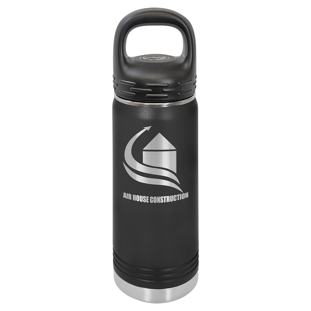 Black 20 oz. Powder Coated Water Bottle