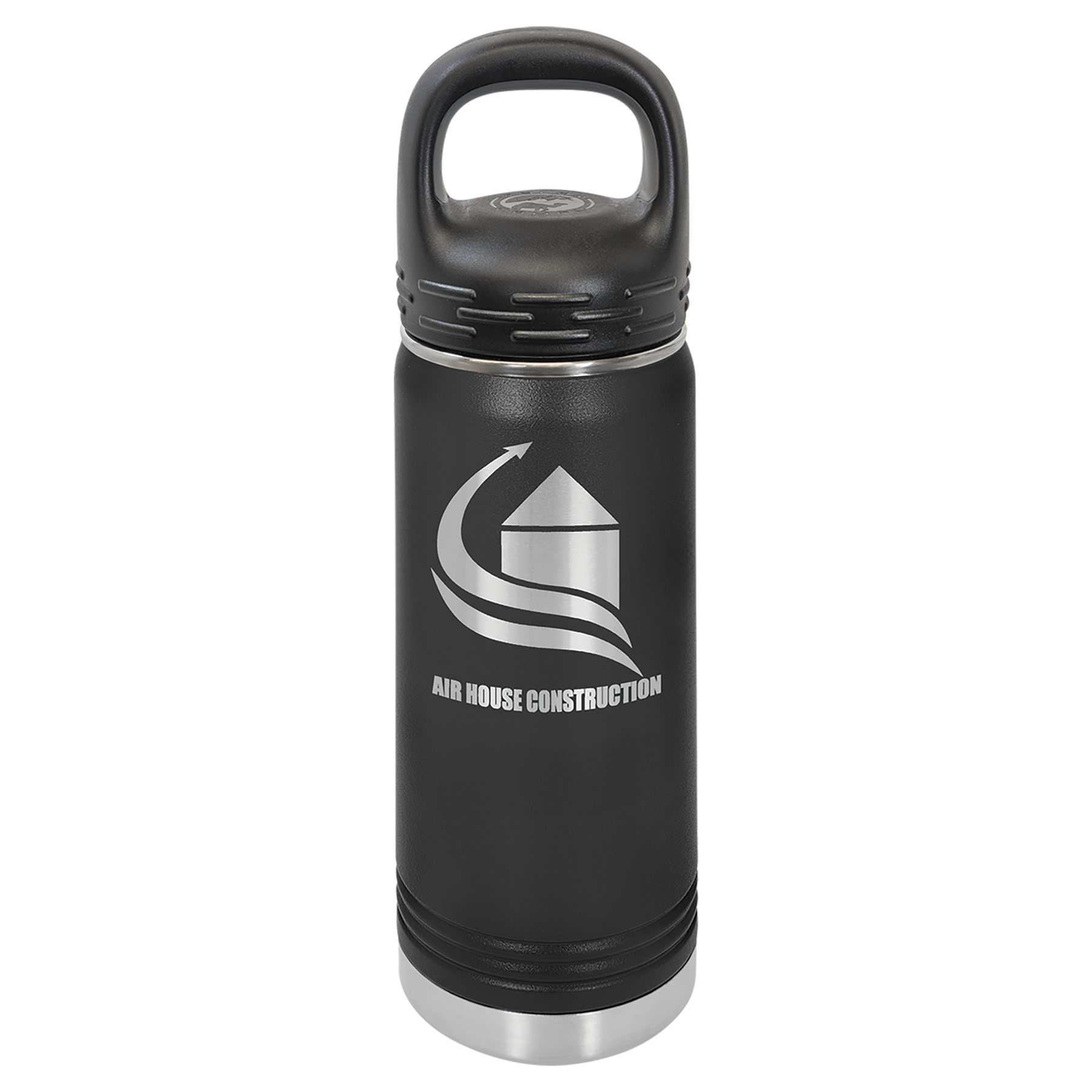 Black 20 oz. Powder Coated Water Bottle