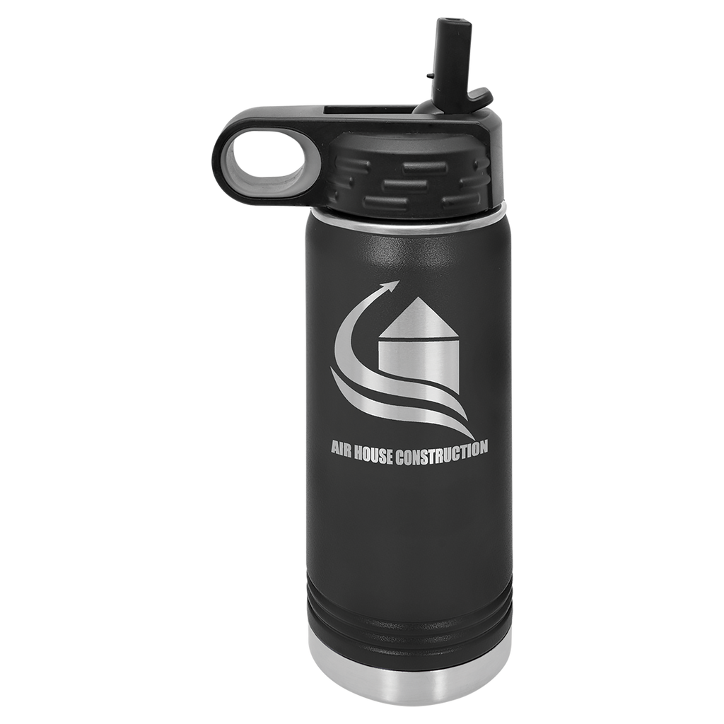 Black 20 oz. Powder Coated Water Bottle