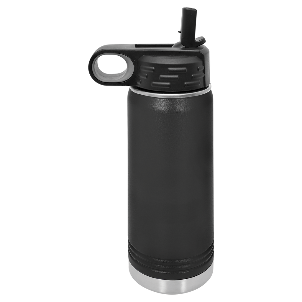 Black 20 oz. Powder Coated Water Bottle