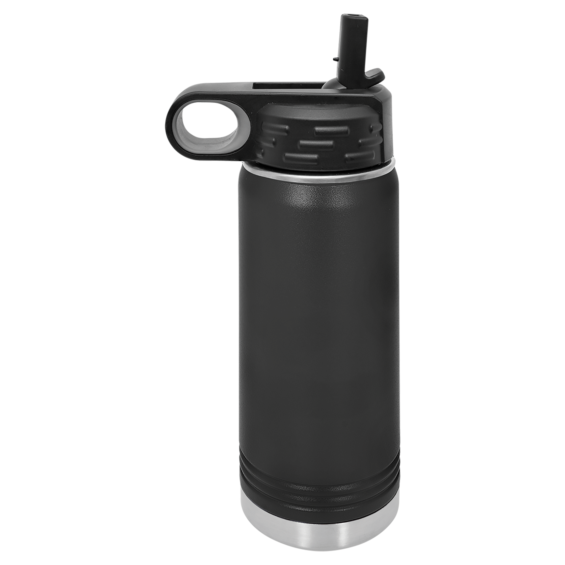 Black 20 oz. Powder Coated Water Bottle