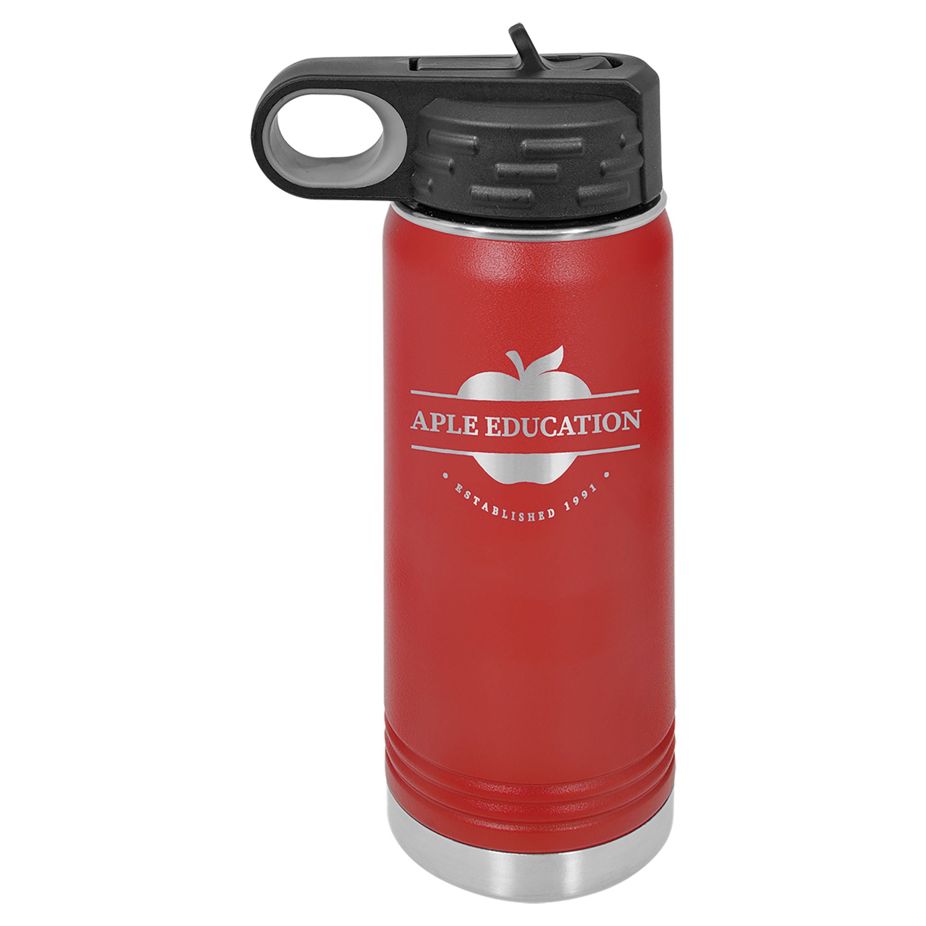 Red 20 oz. Powder Coated Water Bottle