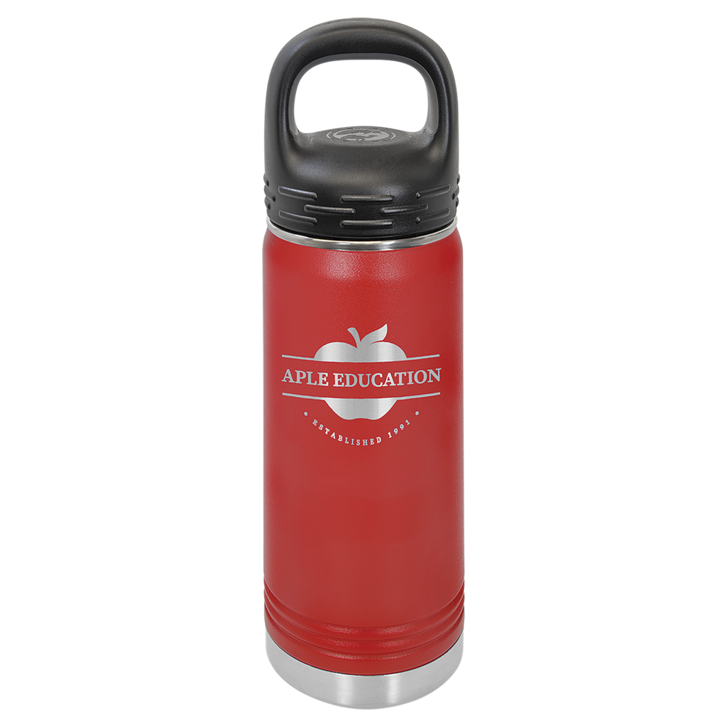 Red 20 oz. Powder Coated Water Bottle