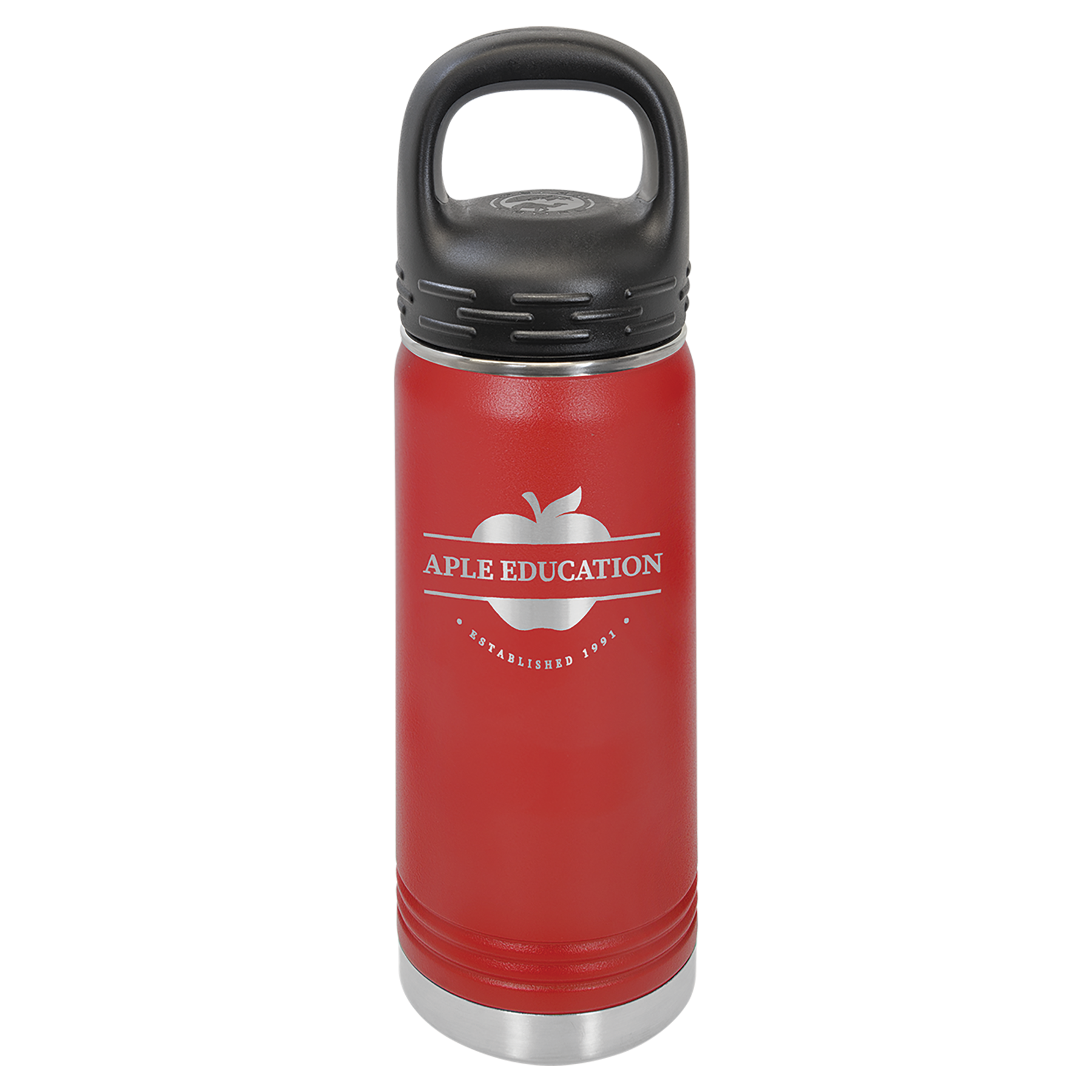 Red 20 oz. Powder Coated Water Bottle