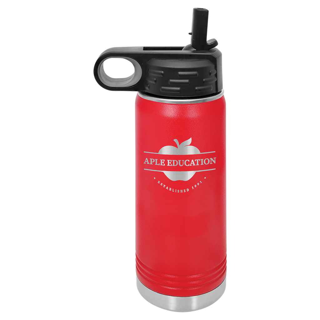 Red 20 oz. Powder Coated Water Bottle
