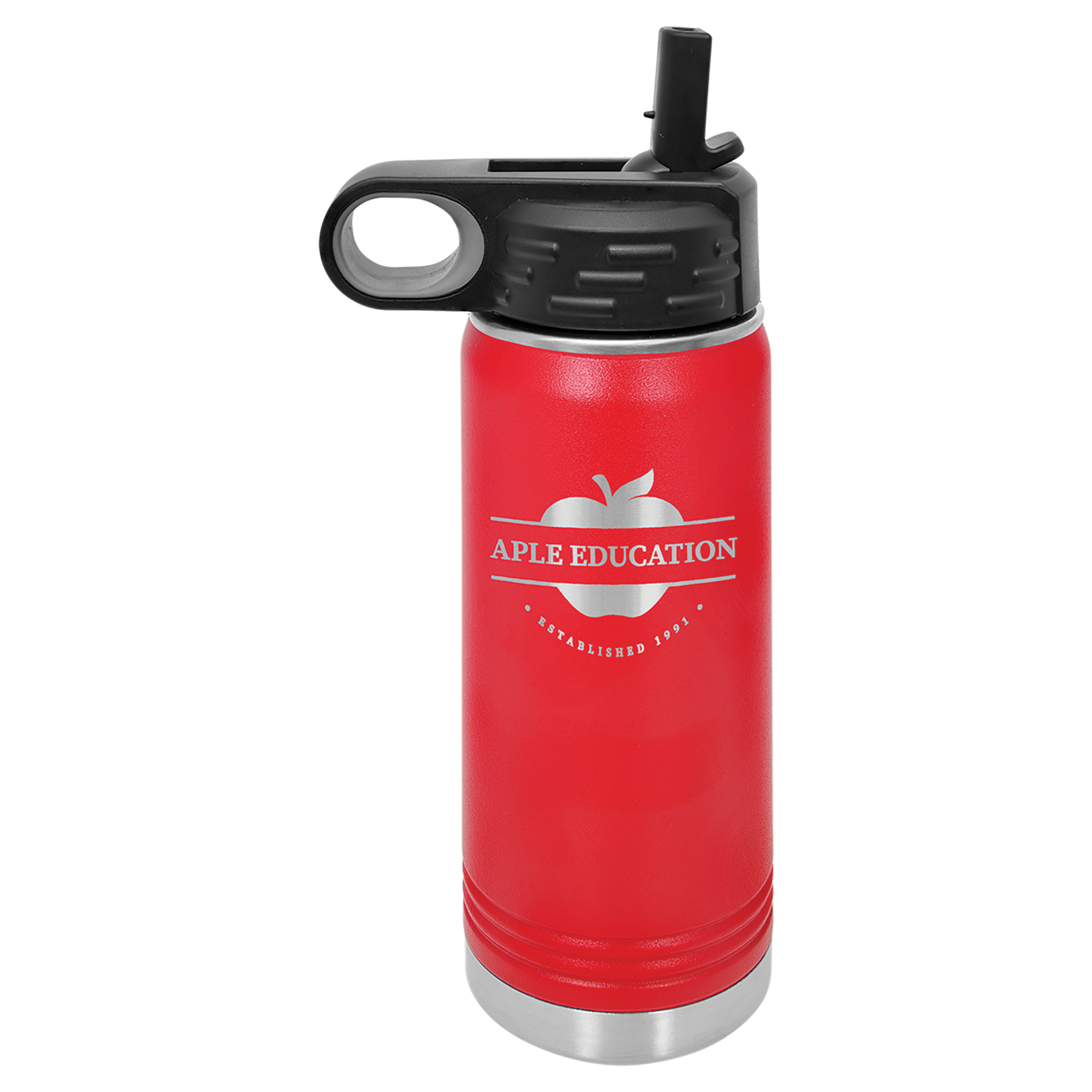 Red 20 oz. Powder Coated Water Bottle