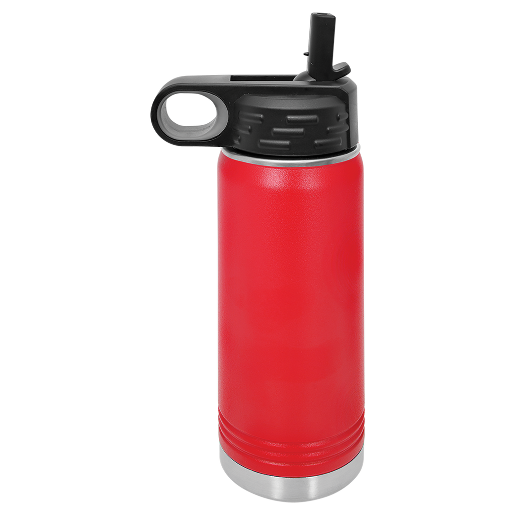 Red 20 oz. Powder Coated Water Bottle