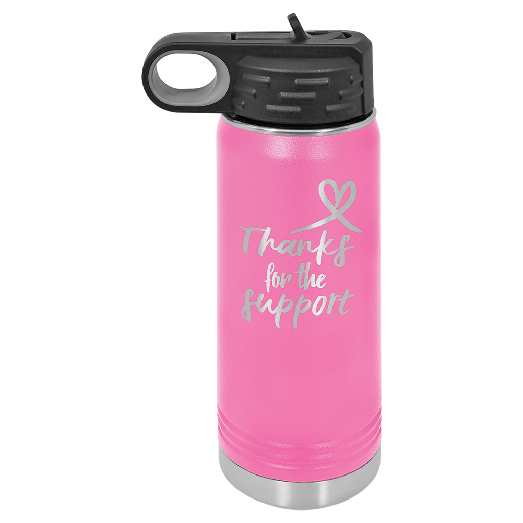 Pink 20 oz. Powder Coated Water Bottle