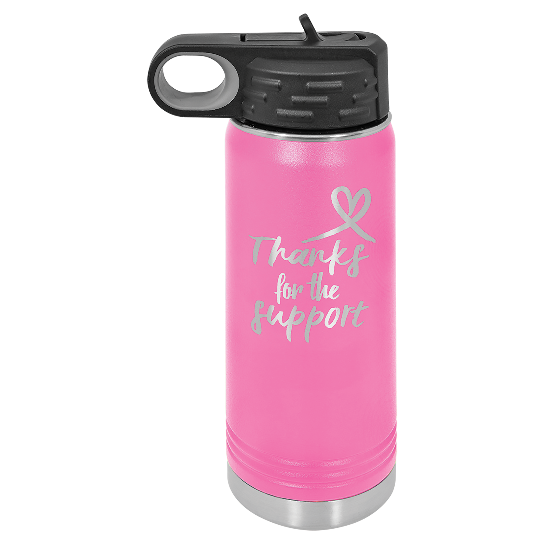 Pink 20 oz. Powder Coated Water Bottle