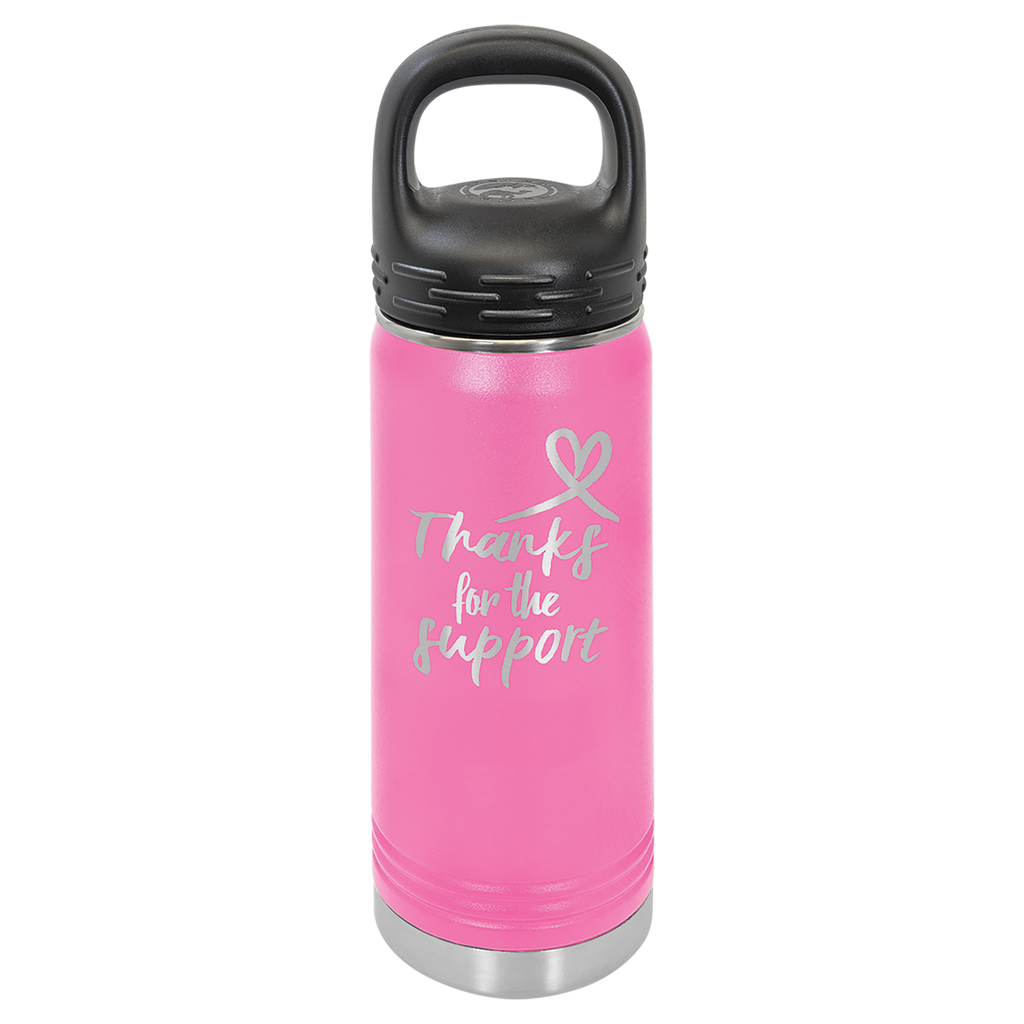 Pink 20 oz. Powder Coated Water Bottle
