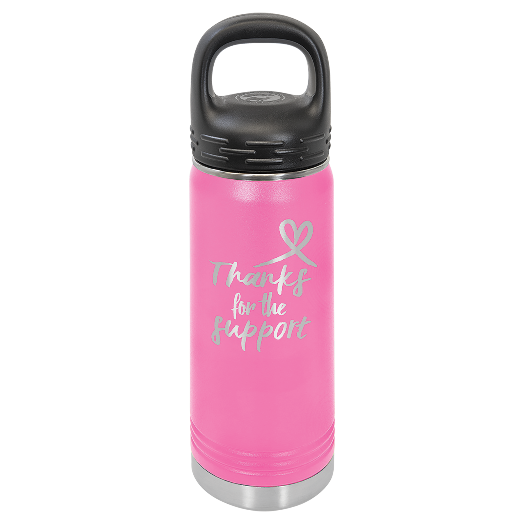 Pink 20 oz. Powder Coated Water Bottle