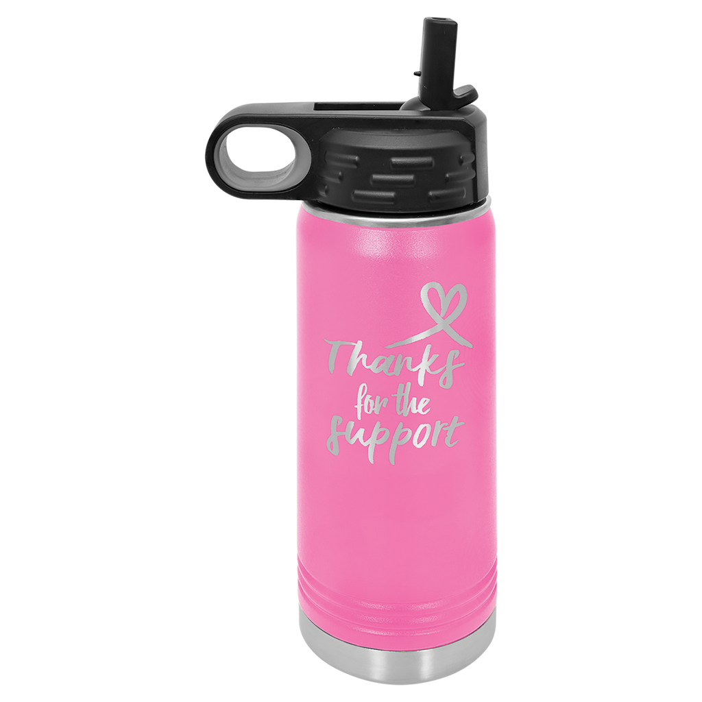 Pink 20 oz. Powder Coated Water Bottle