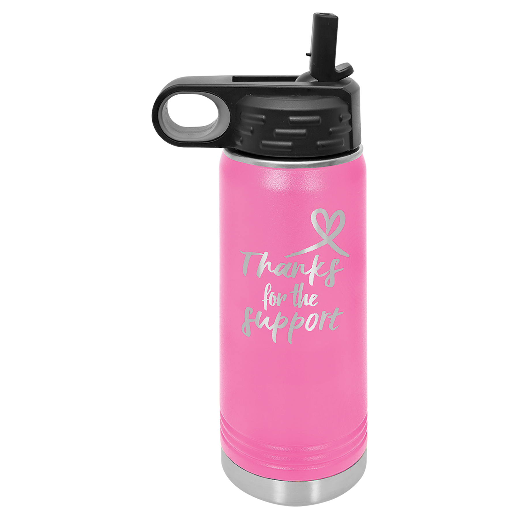 Pink 20 oz. Powder Coated Water Bottle