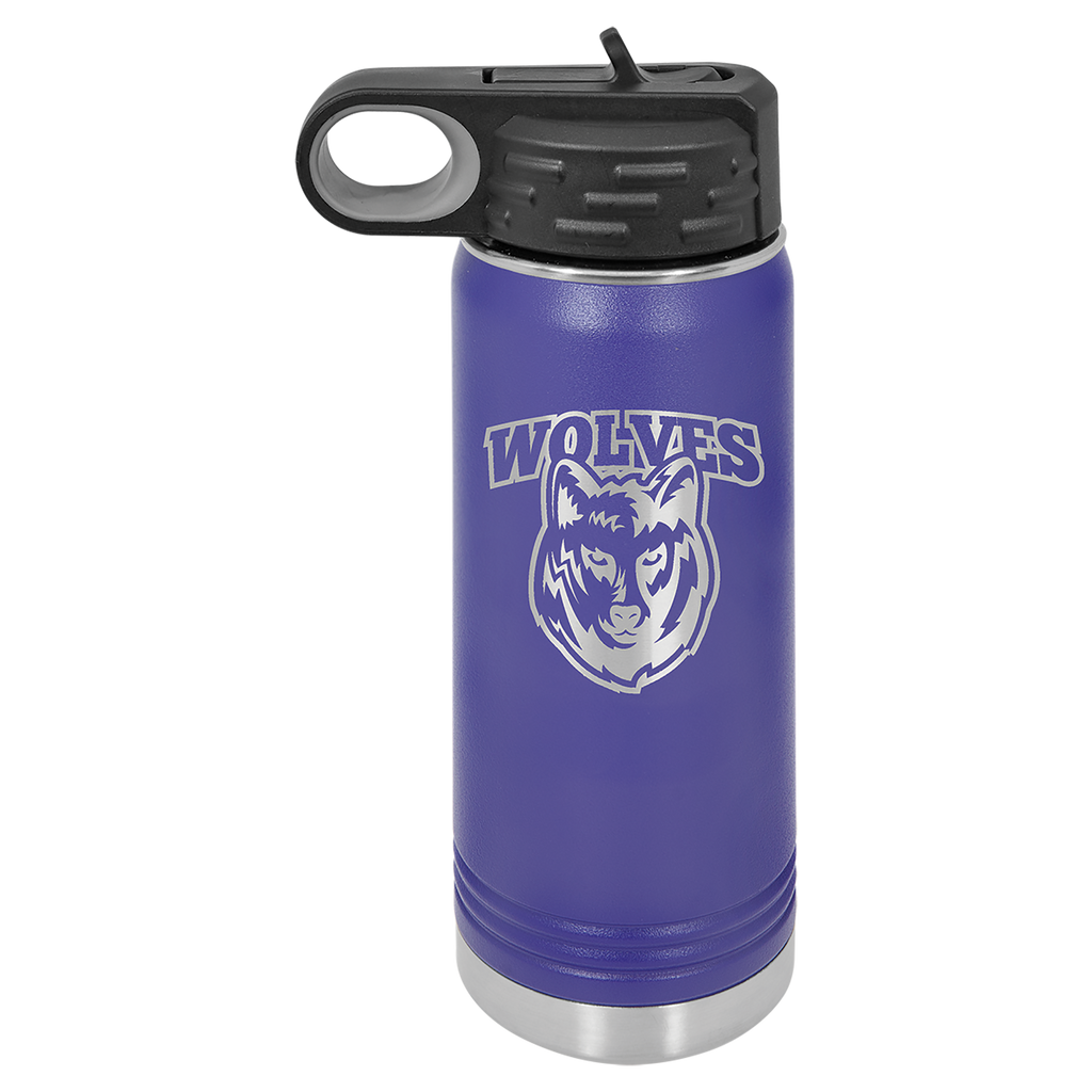 Purple 20 oz. Powder Coated Water Bottle
