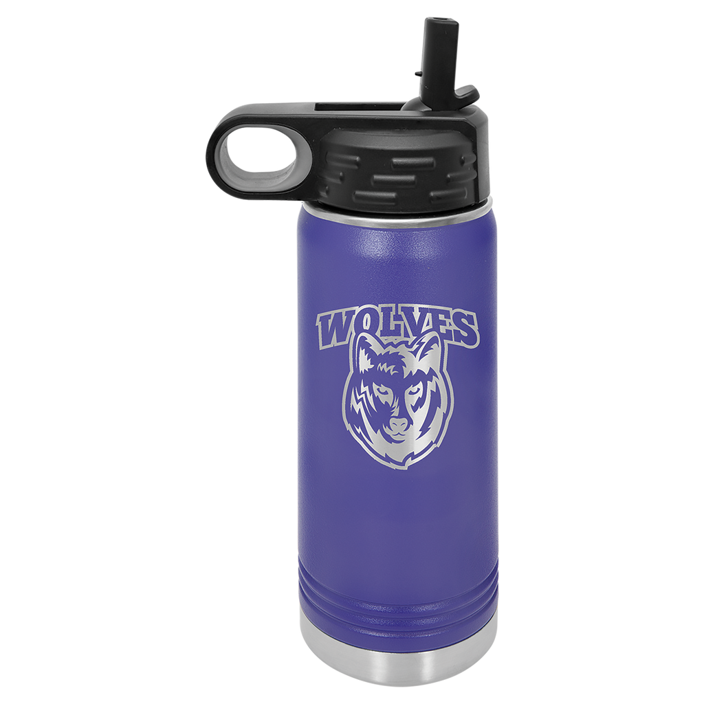 Purple 20 oz. Powder Coated Water Bottle