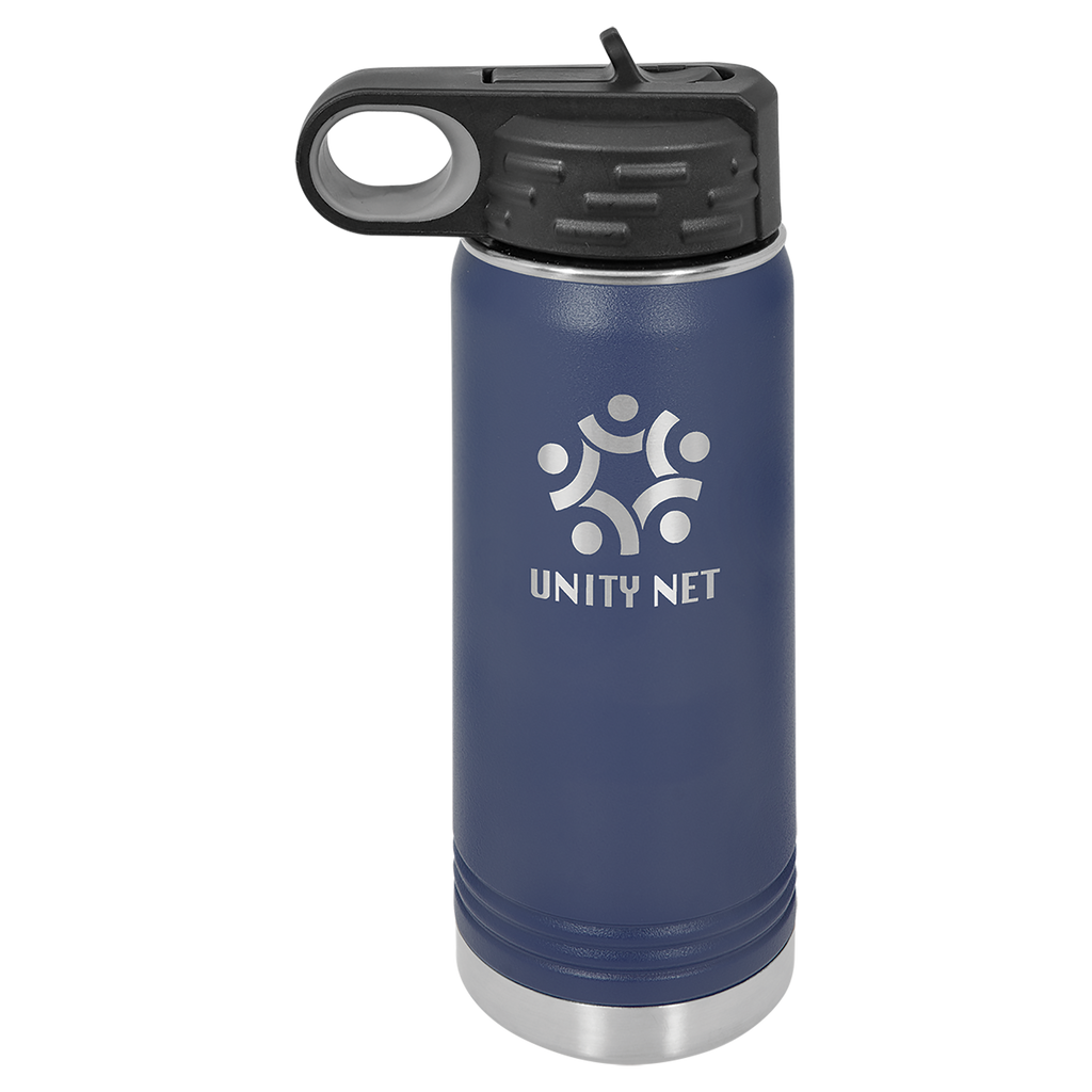 Navy Blue 20 oz. Powder Coated Water Bottle