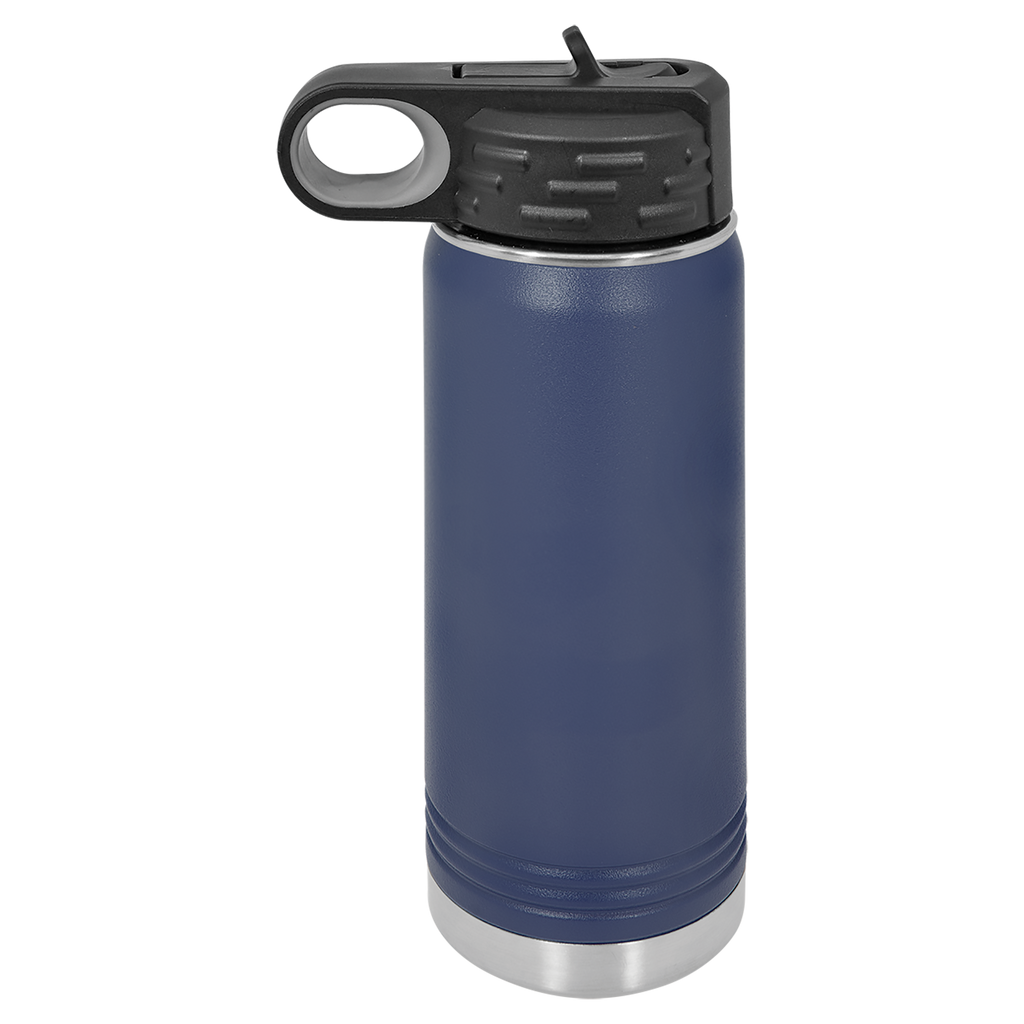 Navy Blue 20 oz. Powder Coated Water Bottle blank-preview