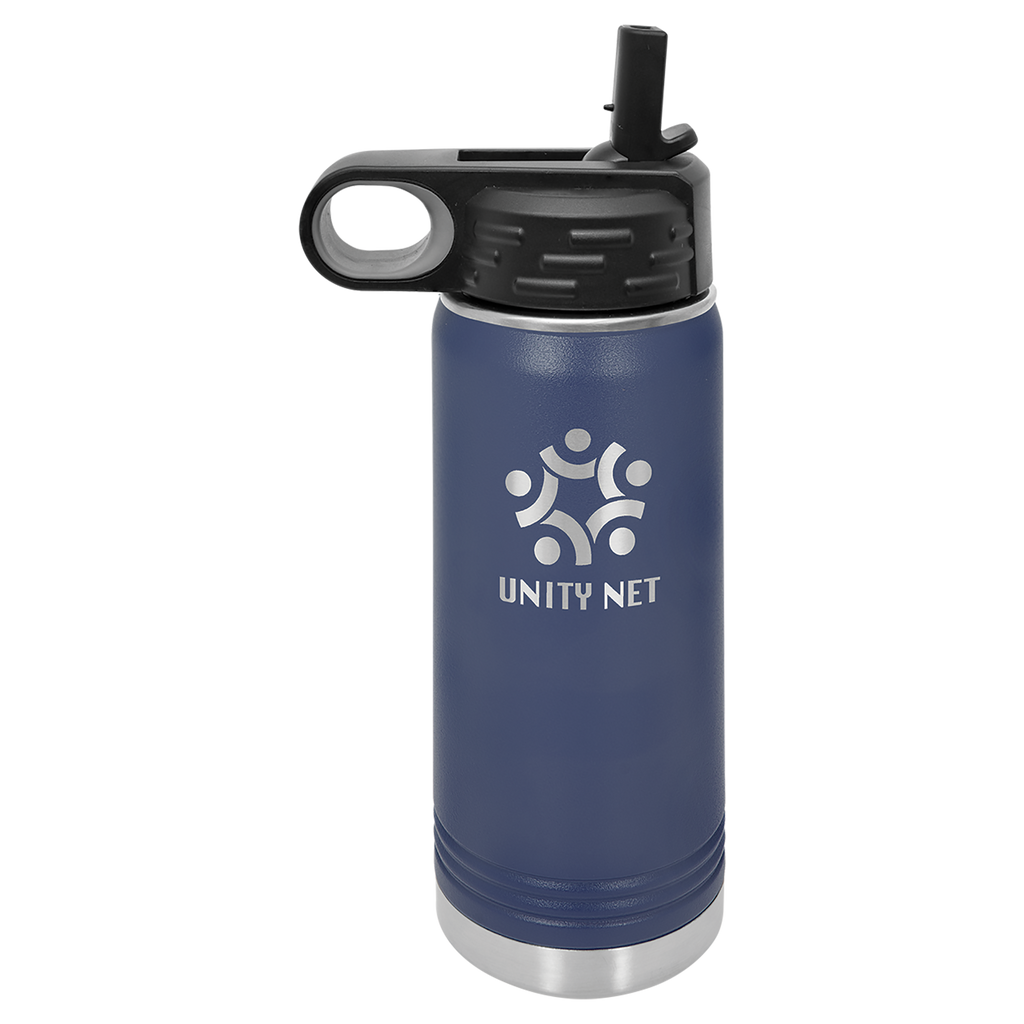 Navy Blue 20 oz. Powder Coated Water Bottle