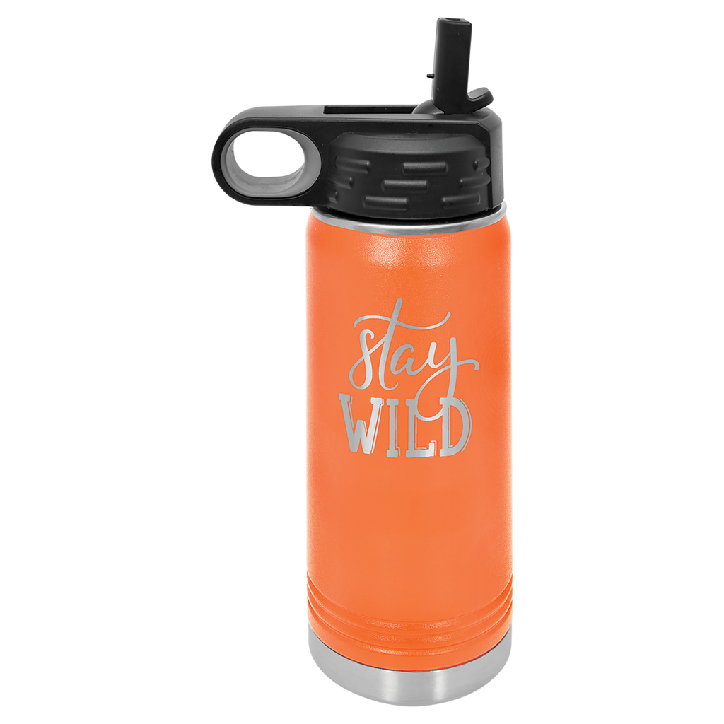 Orange 20 oz. Powder Coated Water Bottle