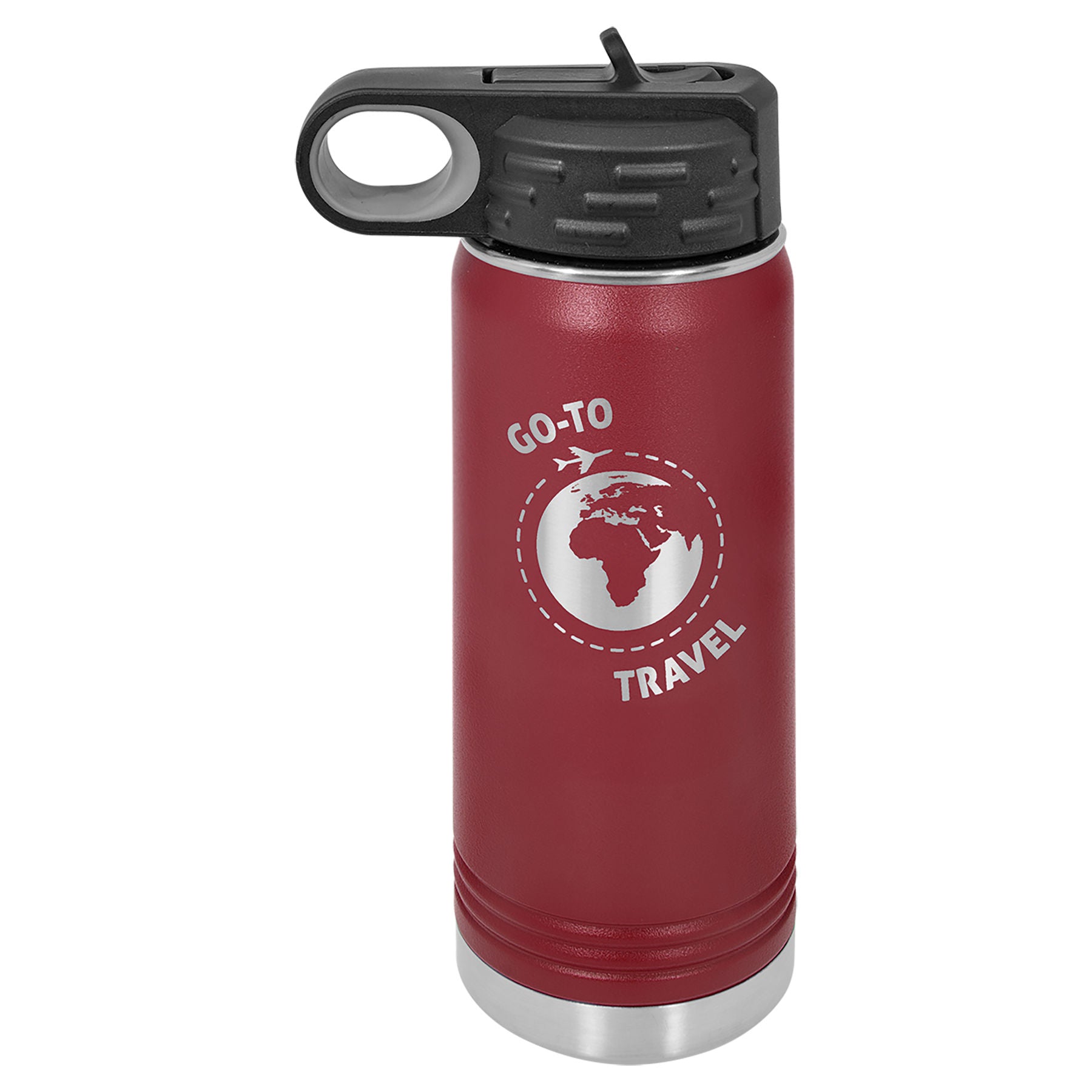 Maroon 20 oz. Powder Coated Water Bottle