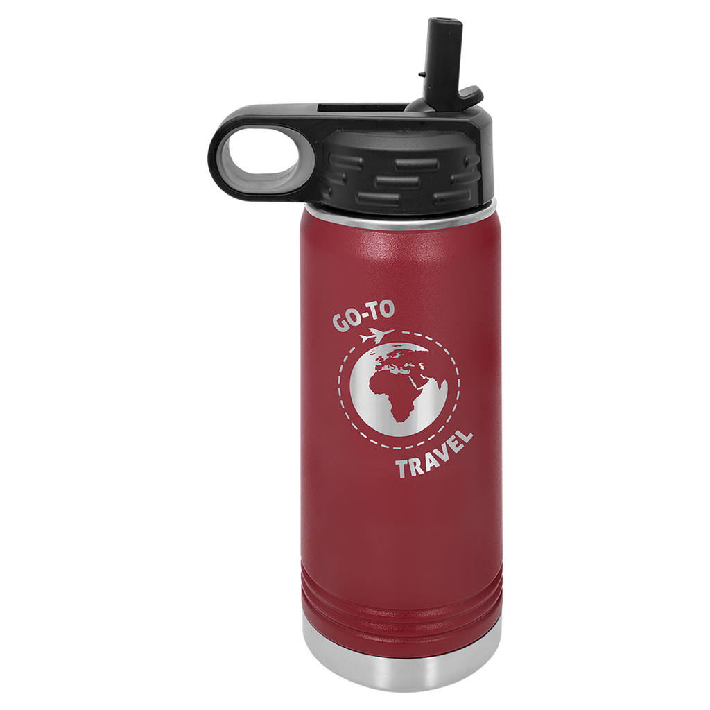 Maroon 20 oz. Powder Coated Water Bottle