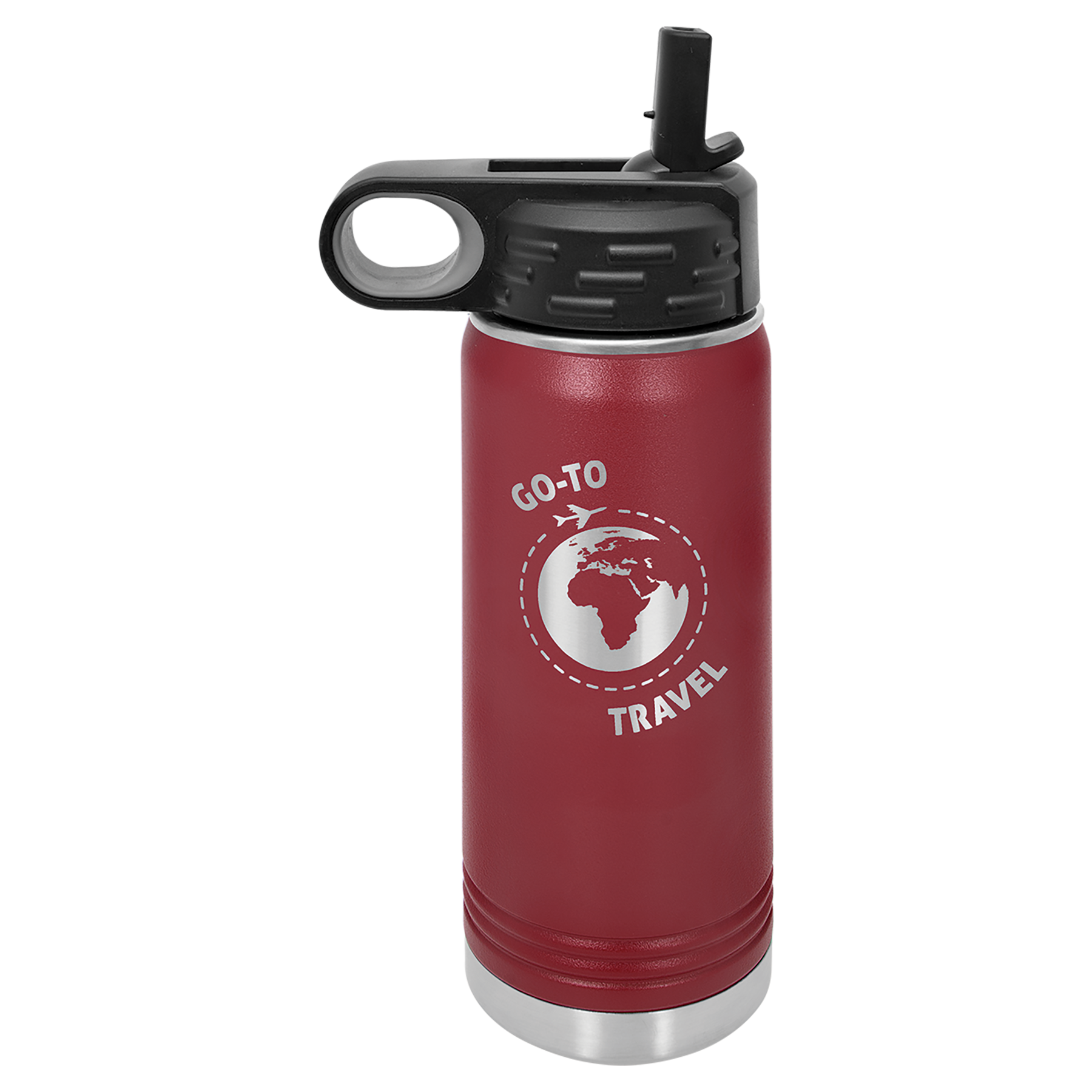 Maroon 20 oz. Powder Coated Water Bottle