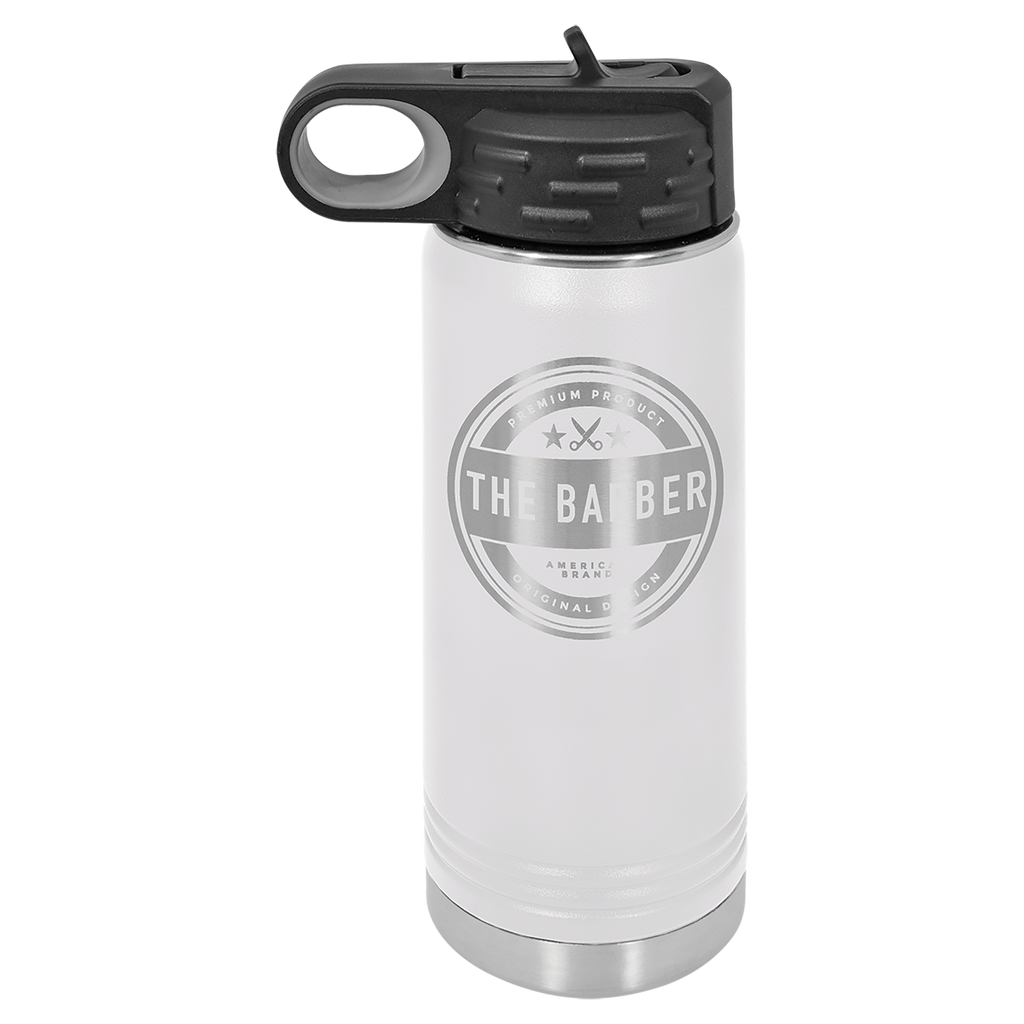 White 20 oz. Powder Coated Water Bottle