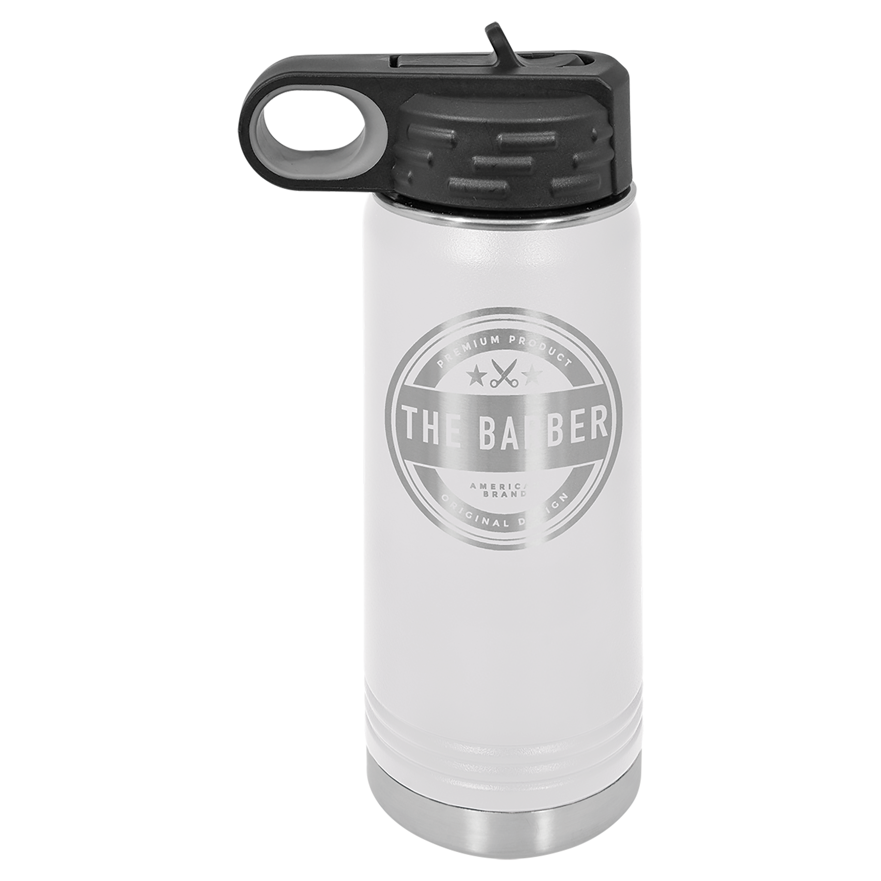 White 20 oz. Powder Coated Water Bottle