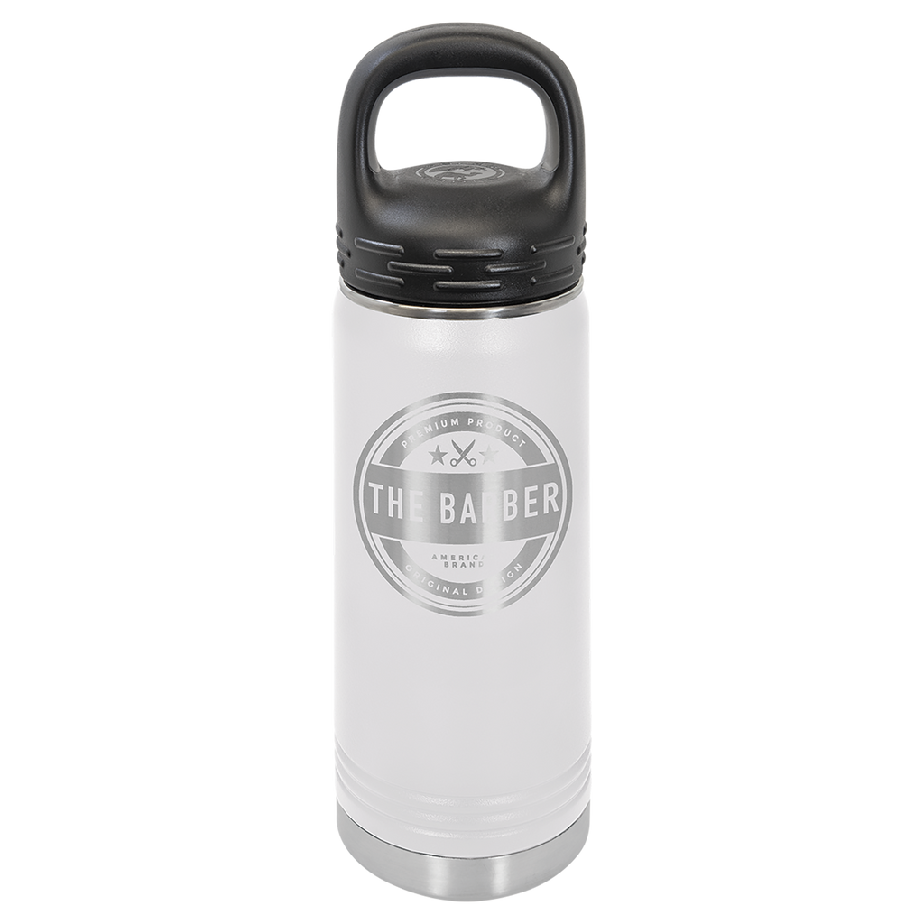White 20 oz. Powder Coated Water Bottle