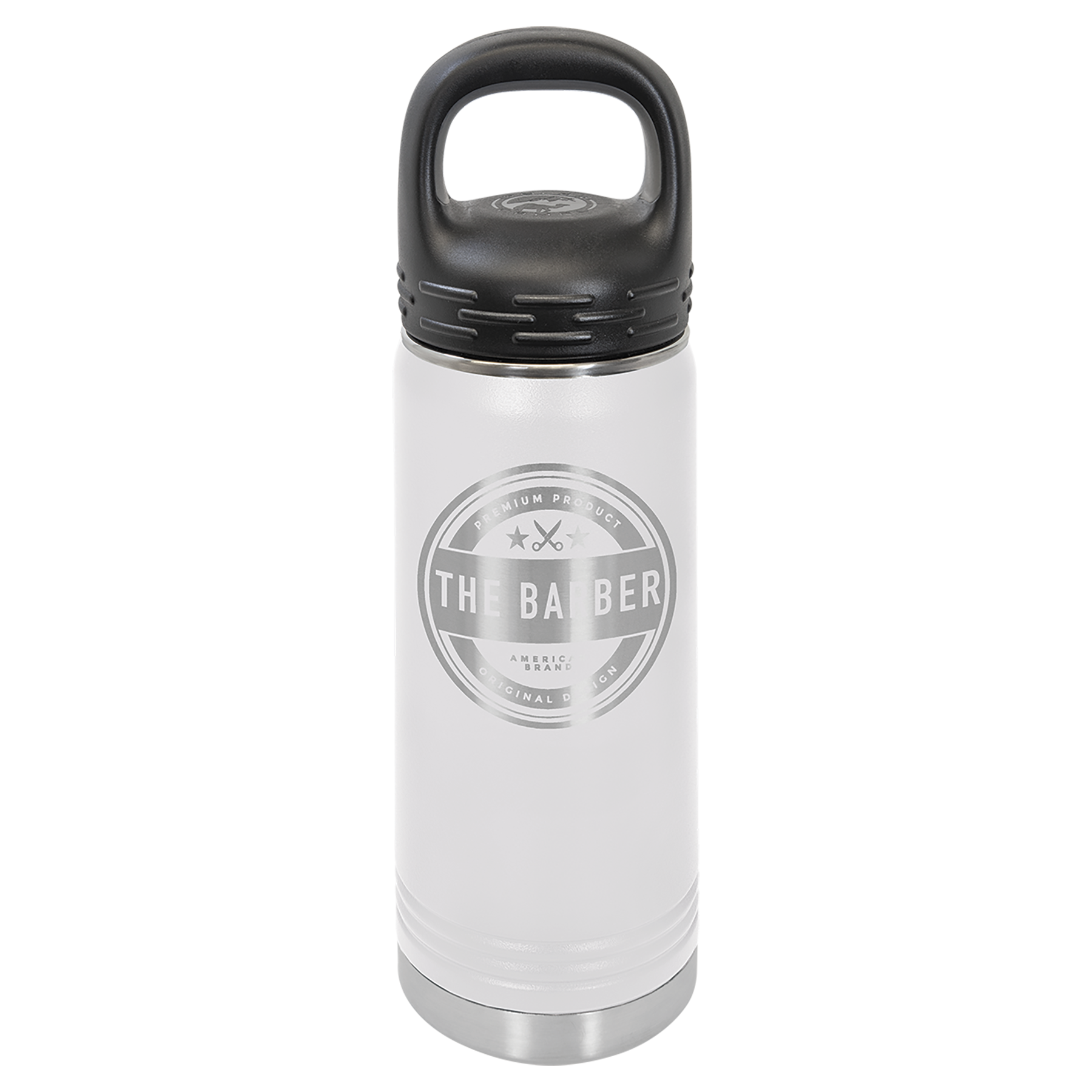 White 20 oz. Powder Coated Water Bottle