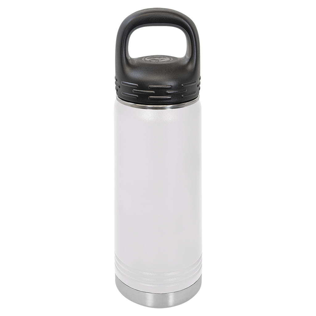 White 20 oz. Powder Coated Water Bottle
