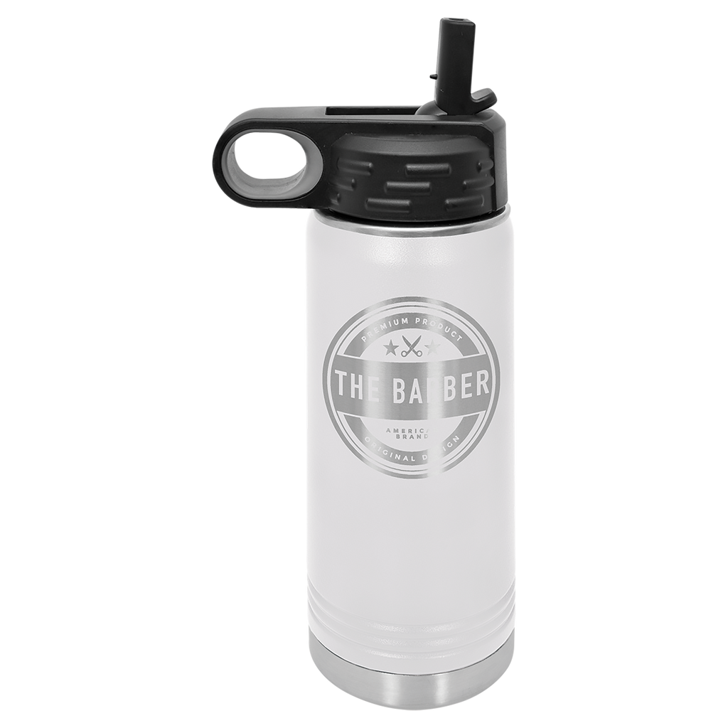 White 20 oz. Powder Coated Water Bottle