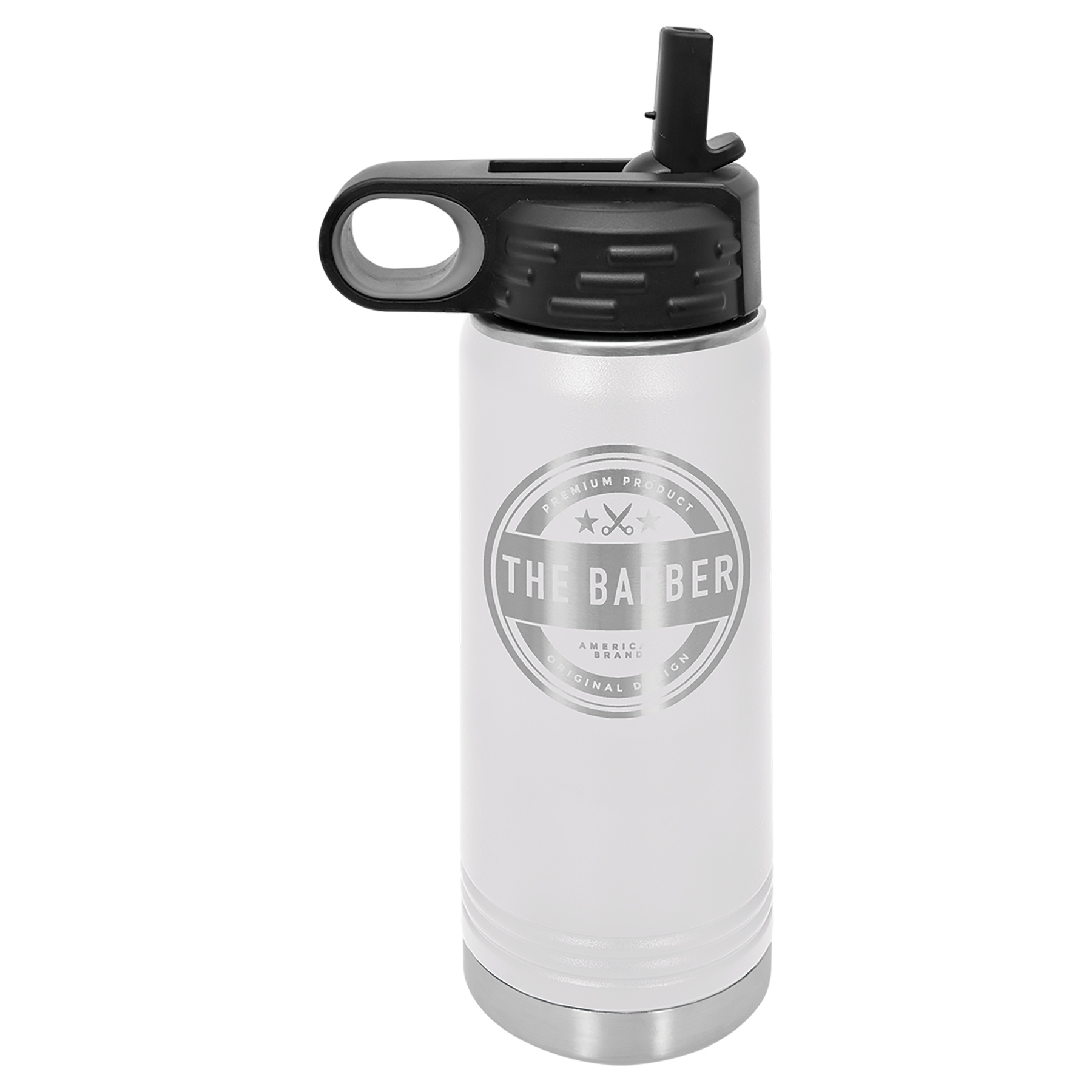 White 20 oz. Powder Coated Water Bottle
