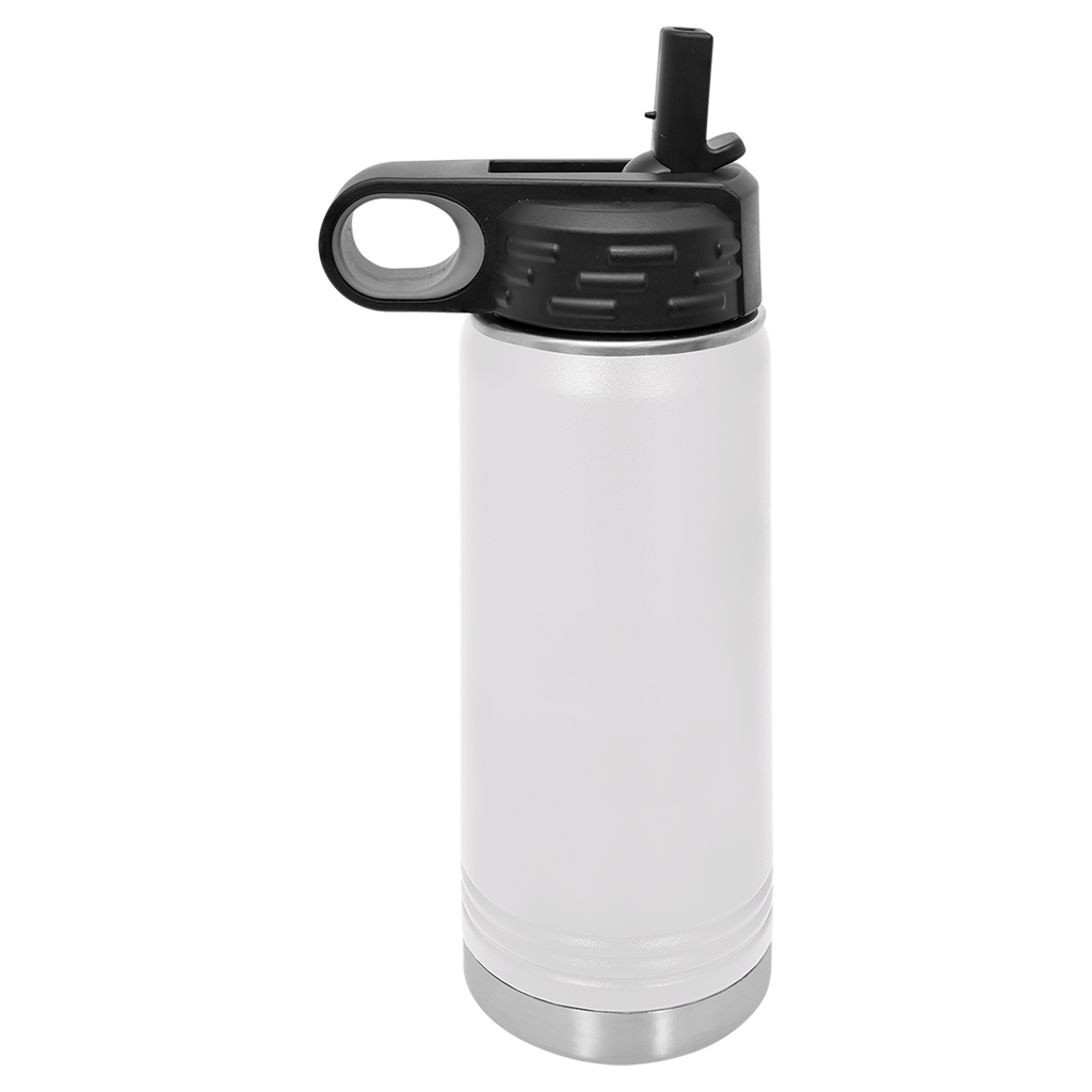 White 20 oz. Powder Coated Water Bottle