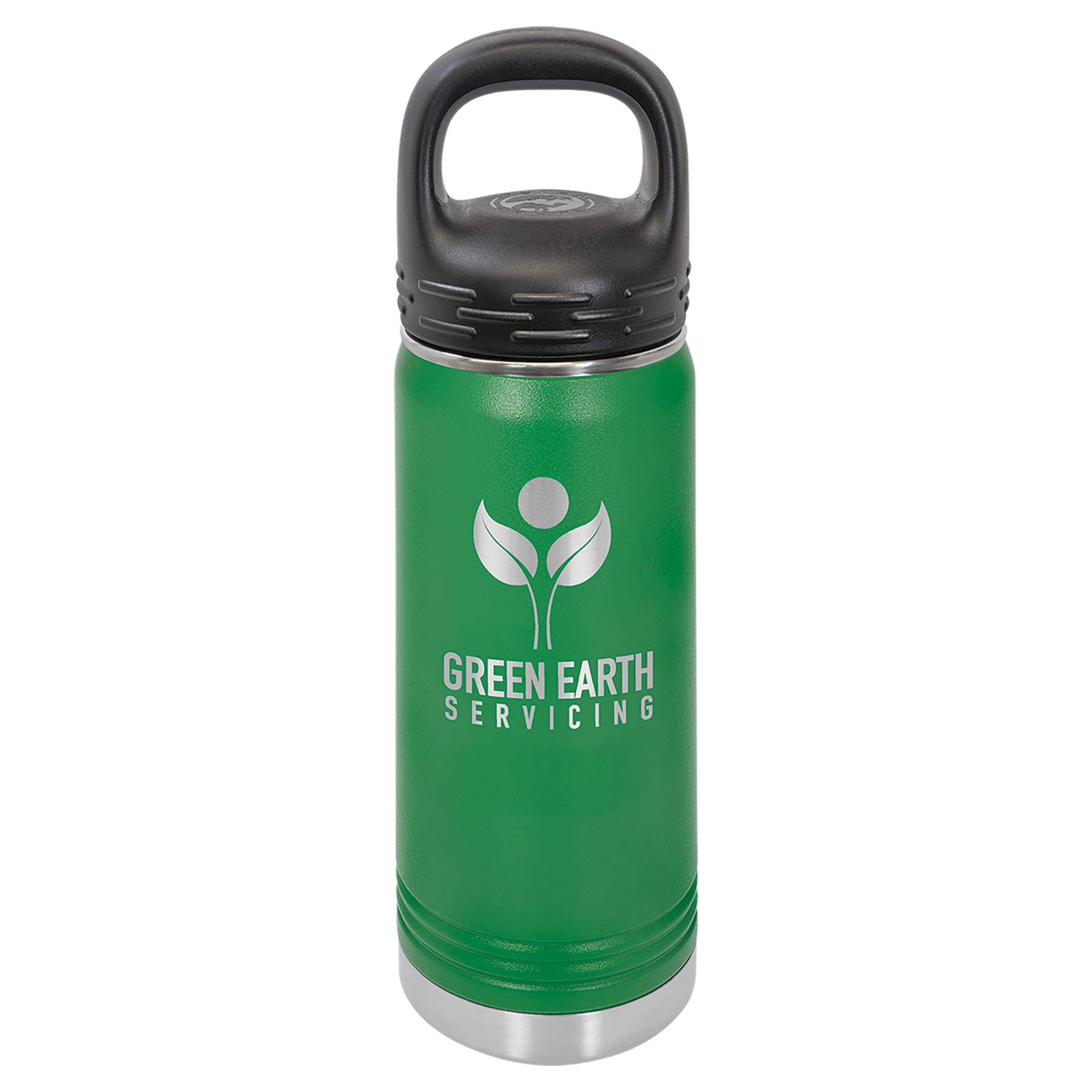 Green 20 oz. Powder Coated Water Bottle