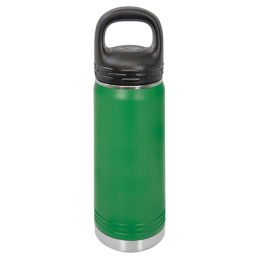 Green 20 oz. Powder Coated Water Bottle